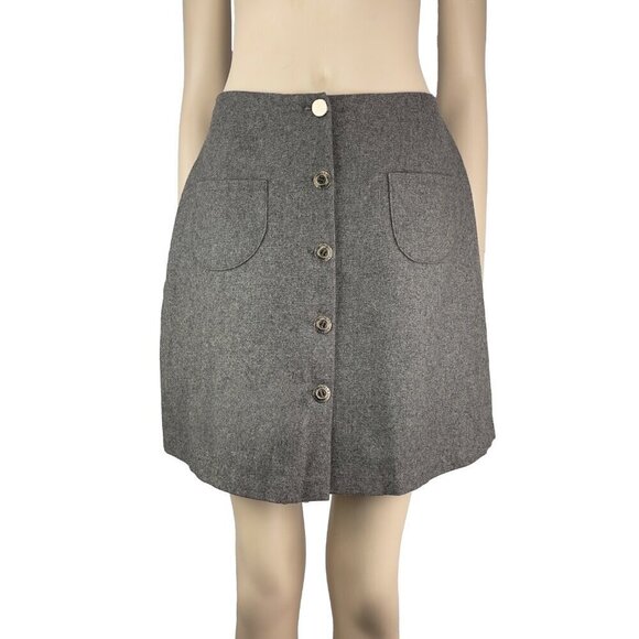 EQUIPEMENT MILITAIRE Academia Pockets Button Up Grey Contemporary Mini Skirt 34 - Picture 3 of 6